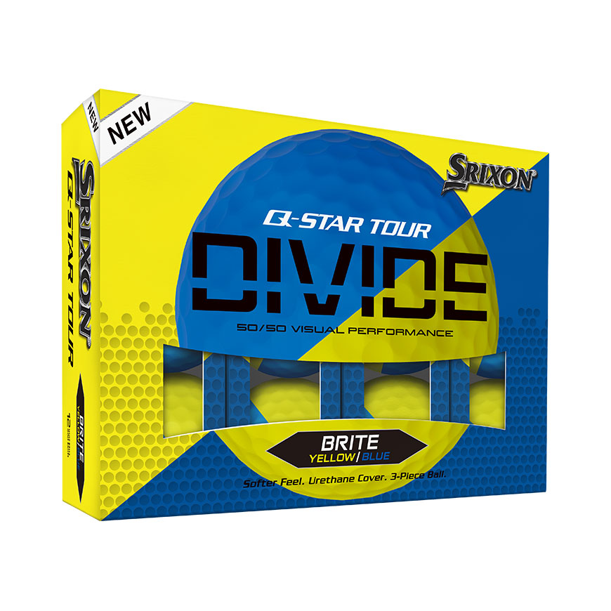 Q-STAR TOUR DIVIDE Golf Balls,Yellow/Blue image number null