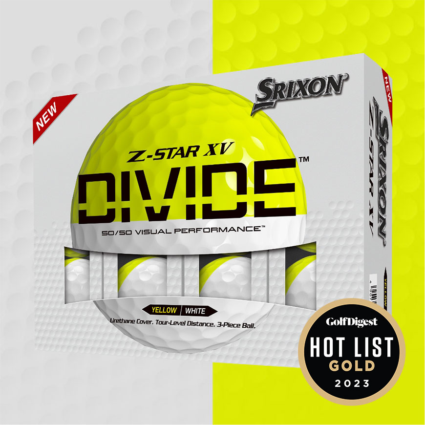 Z-STAR XV DIVIDE Golf Balls,White / Tour Yellow