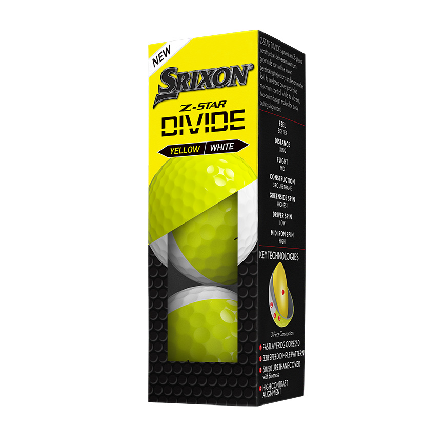 Z-STAR DIVIDE Golf Balls,White / Tour Yellow image number null