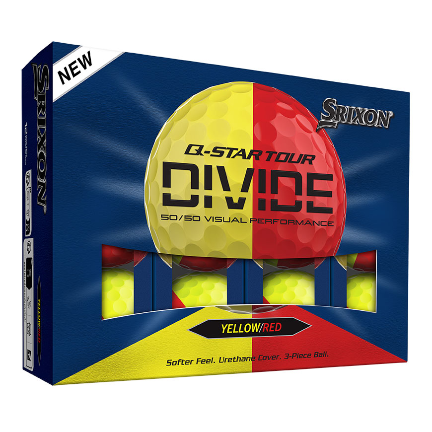 Q-STAR TOUR DIVIDE Golf Balls - Yellow/Red