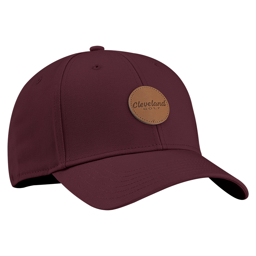 Cleveland Golf Leather Patch Hat,Maroon
