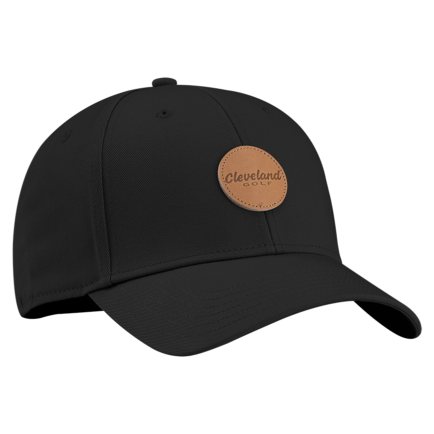 Cleveland Golf Leather Patch Hat,Black
