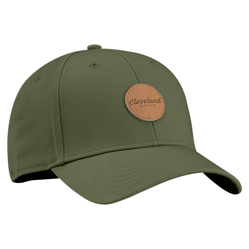 Cleveland Golf Leather Patch Hat,Olive