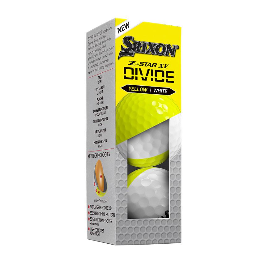 Z-STAR XV DIVIDE Golf Balls,White / Tour Yellow image number null