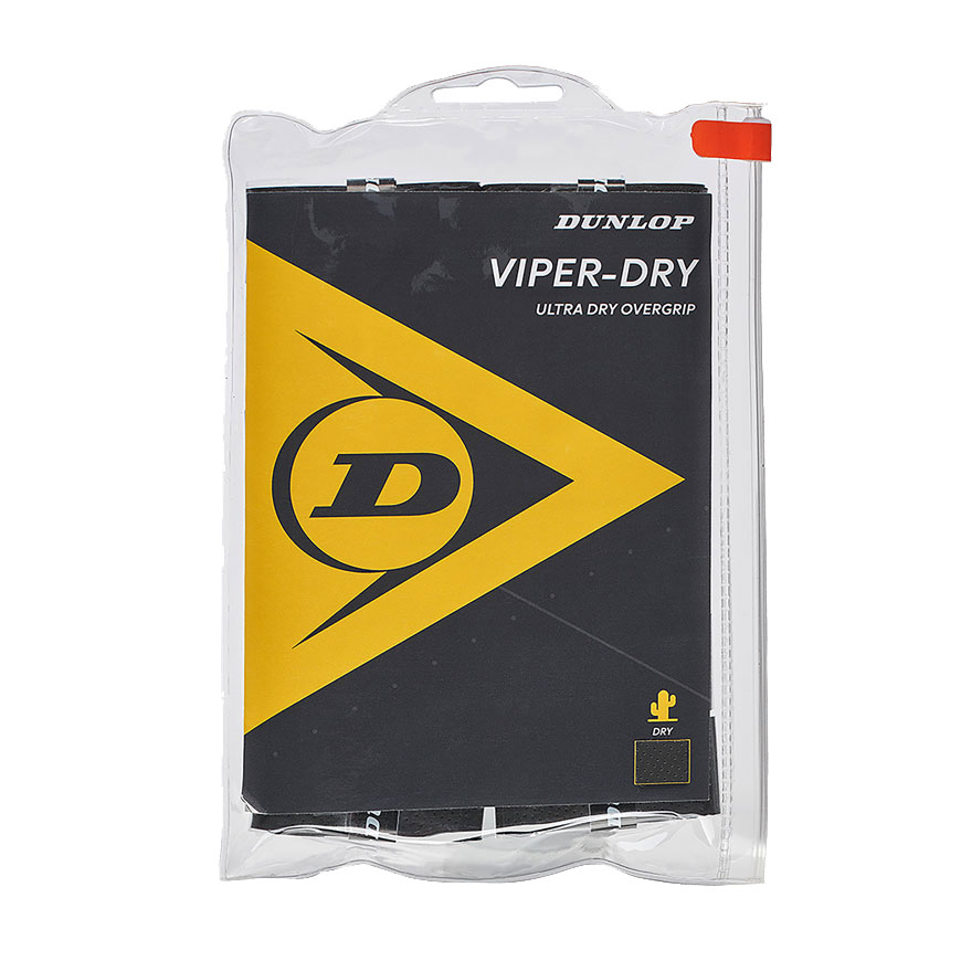 ViperDry Ultra Dry Tennis Overgrip 12 Pack,Black