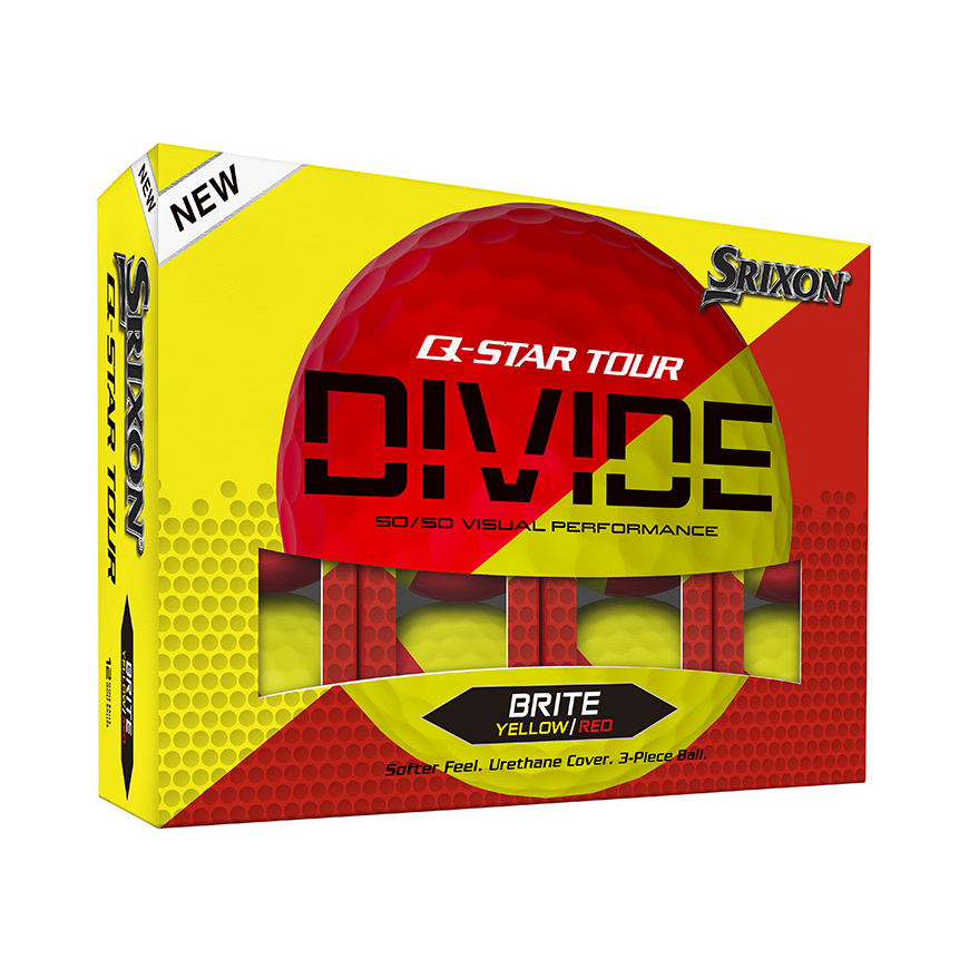 Q-STAR TOUR DIVIDE Golf Balls,Yellow/Red image number null